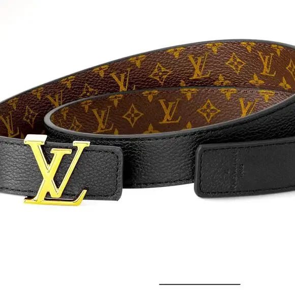 EUC Louis Vuitton 25mm reversible belt (black/brown logo)